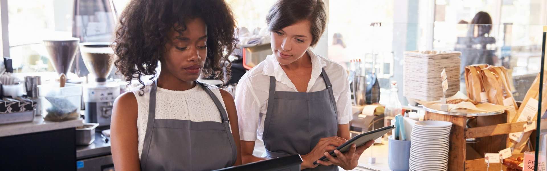 Employees in restaurant training