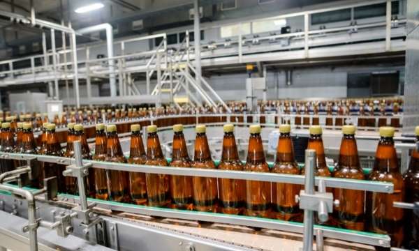 bottling plant line of beers