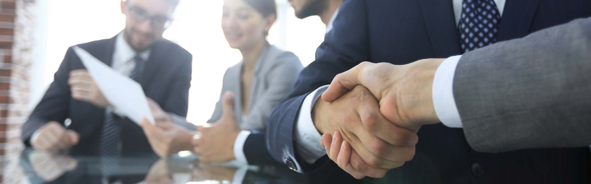 Insurance agents shaking hands